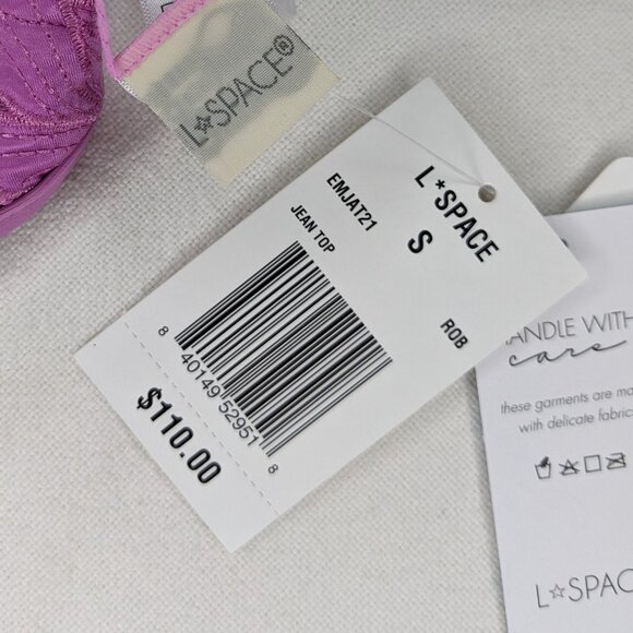 L*Space Embroidered Floral Bikini Top in Vibrant Orchid - Picture 3 of 9